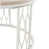 Round Coffee Table with Wood-Look Top and Metal Frame, Modern Living Room Table with Geometric Iron Frame, Sturdy Round Side Table, approx. 70x40.5 cm