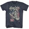 Jimi Hendrix Flag Navy Heather Adult T-Shirt