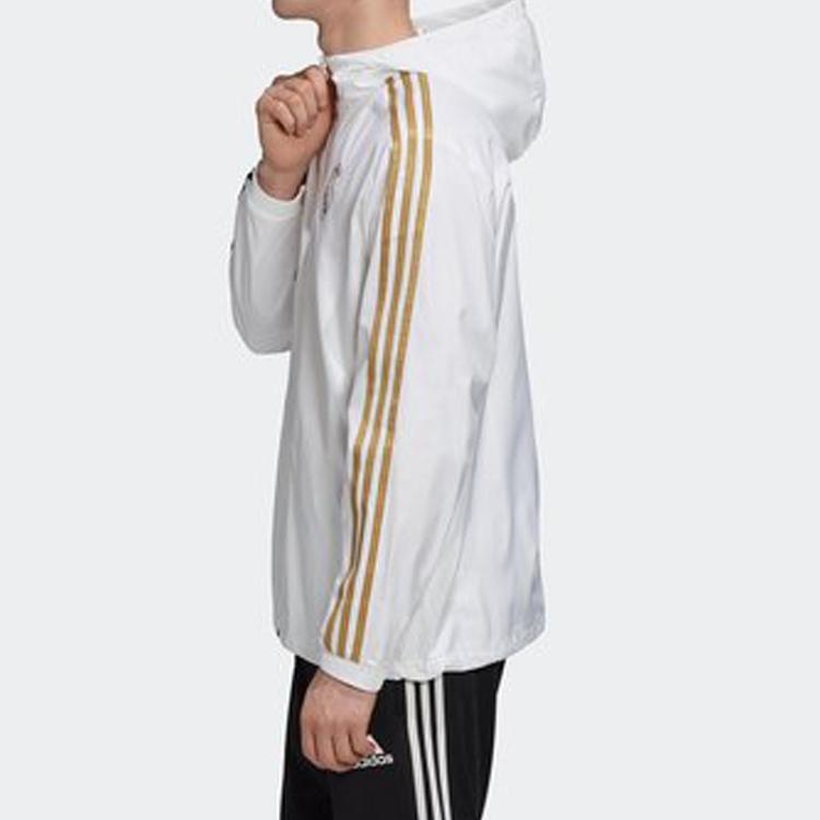 Adidas Real Madrid Printed Windbreaker Jacket Men Outerwear White GE1996