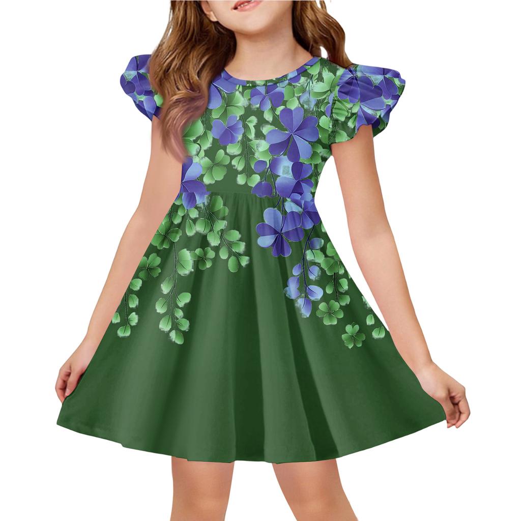 Letnia Sukienka Księżniczki dla Dziewczynek - Sukienka T-shirtowa o Kroju A. dzień Patryka