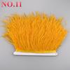 10Meters Ostrich Feathers On Ribbon On Tape 10-15Cm 4-6" Feather Trim Boa For Clothes Sewing White Fringe Dress Skirt Decor Diy