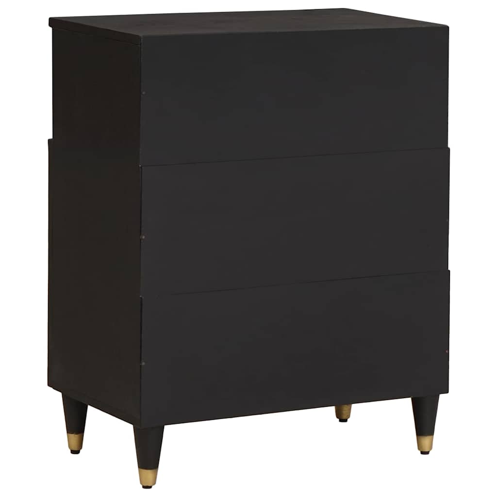 Black Sideboard with Shelf 60 x 33 x 75 cm Solid Mango Wood