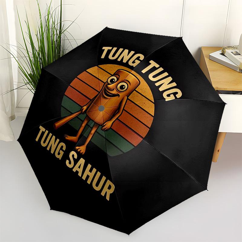 

1pc Tung Tung Sahur Logo Umbrella with Plastic Handle,Suitable for All Seasons Home Travel Outdoor UmbrellaM988