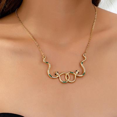 Modetrend Halskette Retro personalisierte Halskette weibliche Schlange personalisierte weibliche Schlüsselbeinkette Schmuck