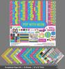 Inkdotpot Pop With Neon Collection Double,Sided Scrapbook Paper Kit Cardstock 12"x12" -16 Pages