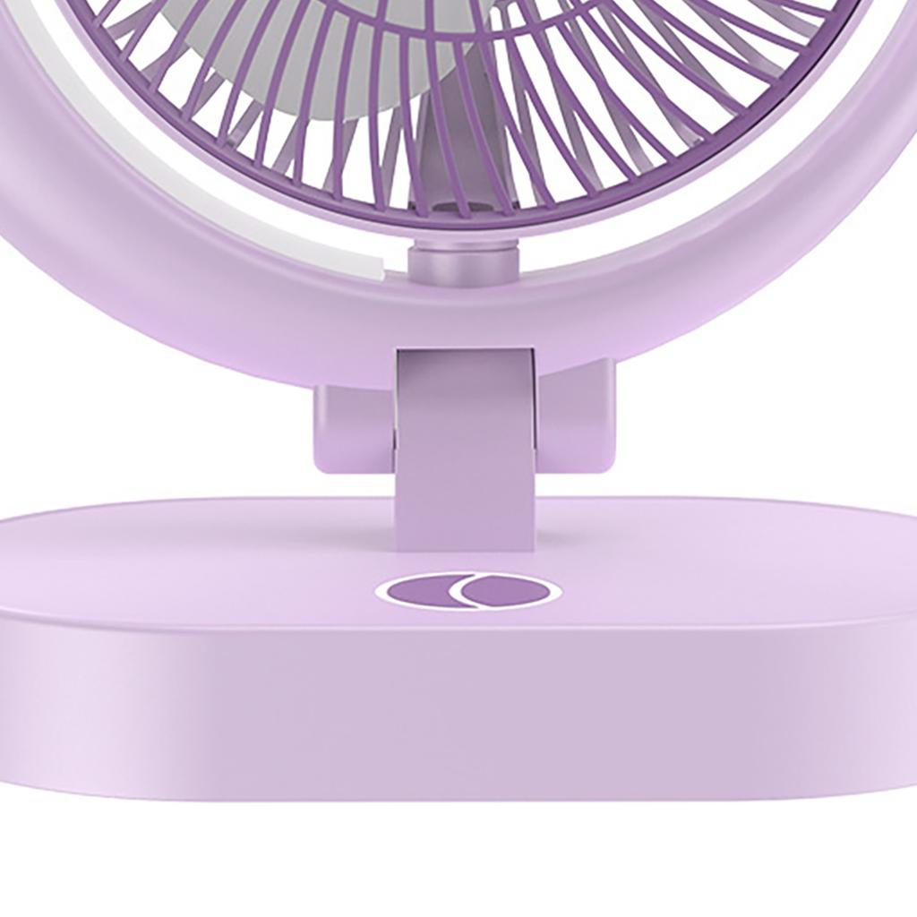 USB Desk Fan Rechargeable Quiet Small Portable Desktop Table Fan with Light for Home Travel Office