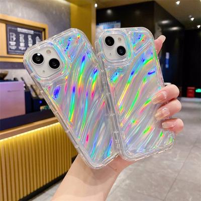 Adatto per Apple 16promax Custodia per telefono increspata dall'acqua 13/14, Custodia laser iridescente 12Pro Anti-caduta 15 Custodia protettiva