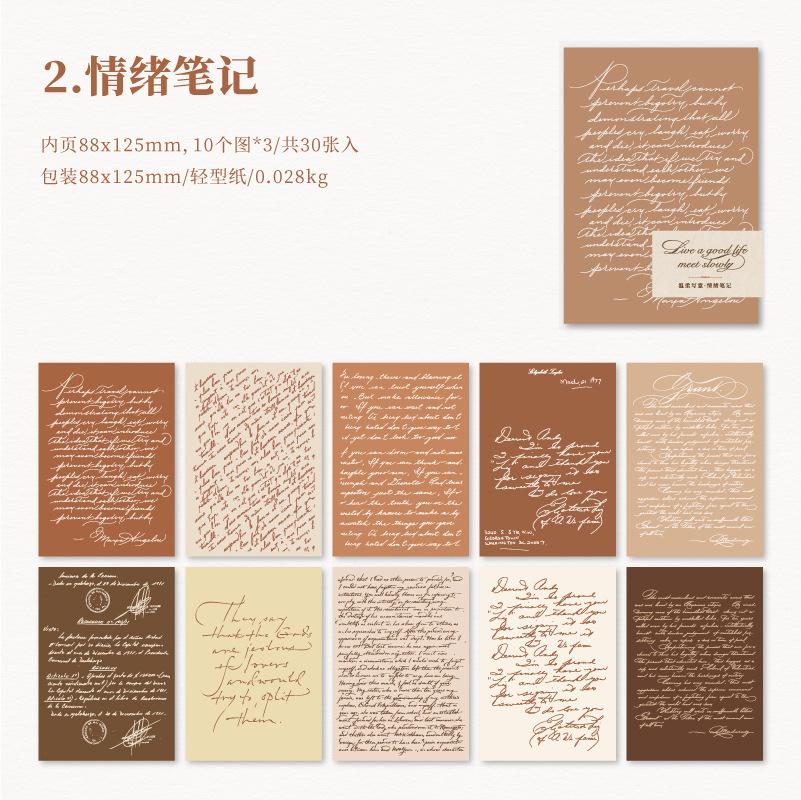 

30 pcs Vintage INS Literature Art Material paper Decorative Junk Journal Scrapbooking accessories craft paper