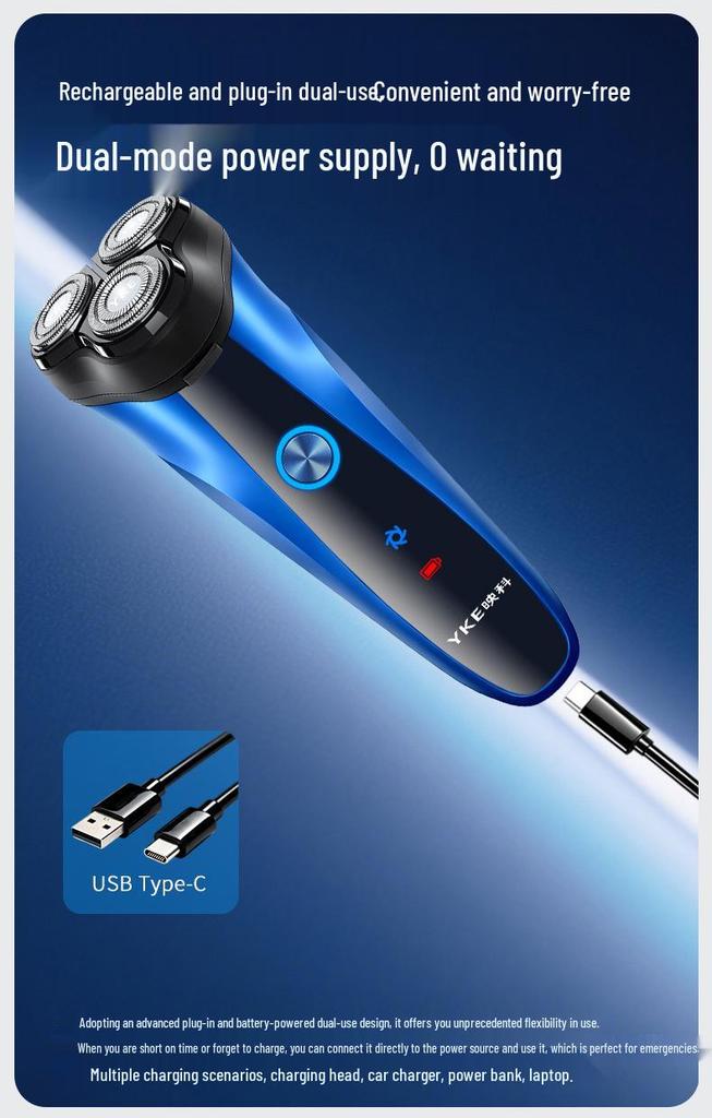Rechargeable Electric Shaver and Beard Trimmer for Men