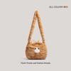 Cute plush cat messenger bag, new girls and girls soft and cute plush large-capacity shoulder bag