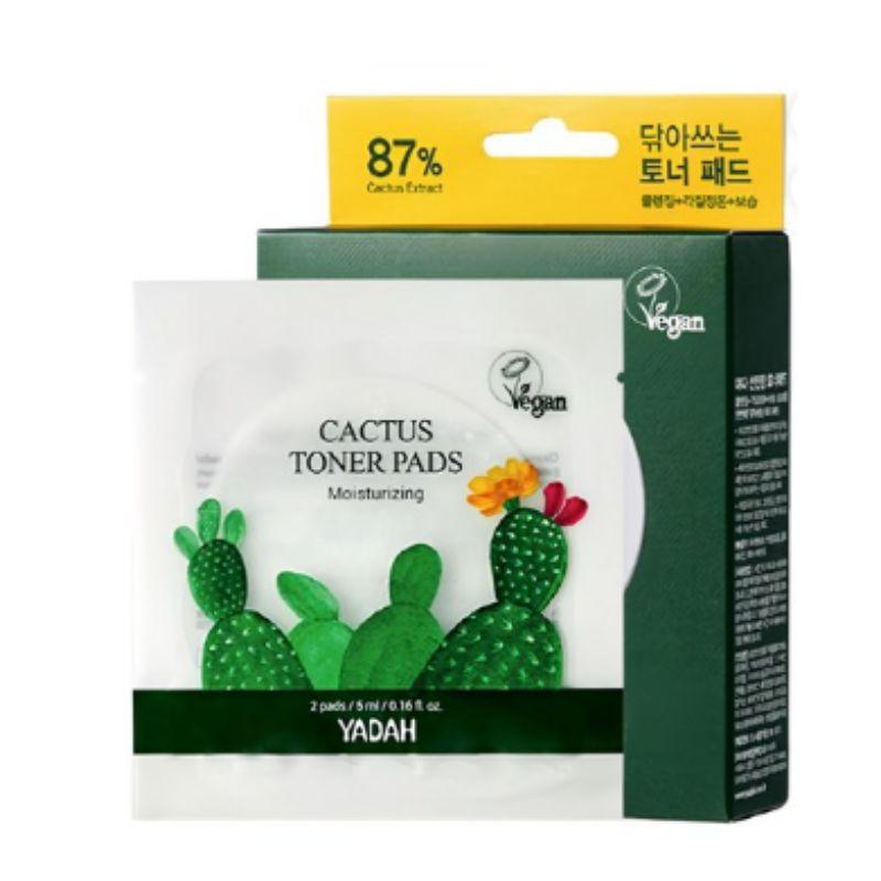 YADAH Cactus Toner Pad 5ml x 2 Sheets x 10 Packs – Hydrating & Soothing Mini Pads | Korean Skincare