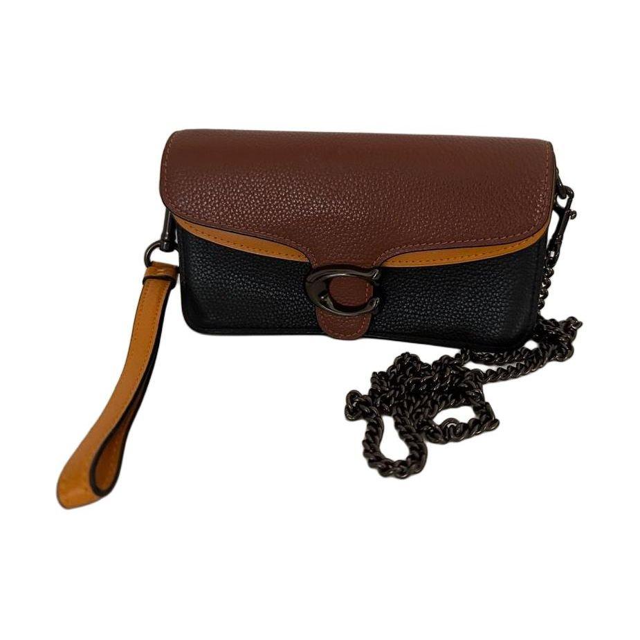 Coach Tabby Mini Woc Leather Crossbody Shoulder Bag Women Bags Caramel Black 890-V5BLC