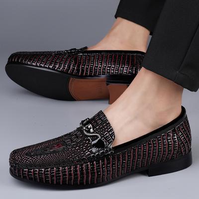 High Quality Spring Autumn Comfortable Men's Crocodile Pattern Leather Casual Shoes Men Loafers Shoes Slip On Men Designer Shoes