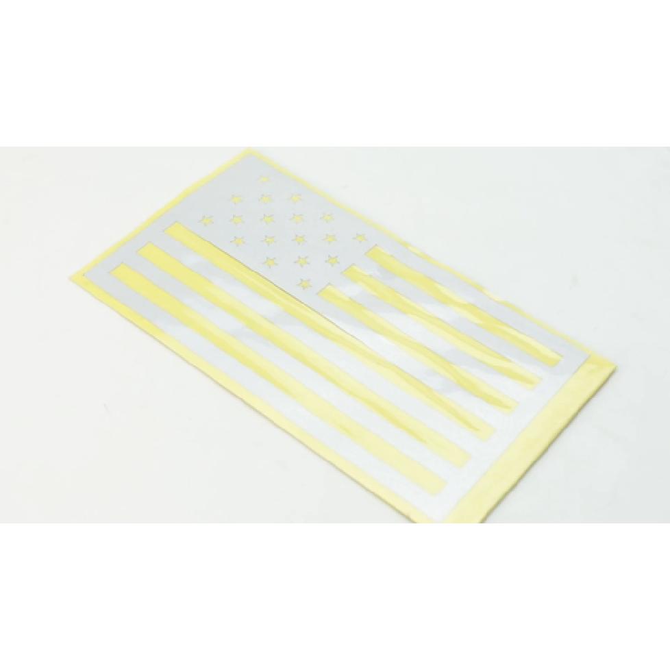 Reflective Silver/White US Flag Vinyl Decal Stickers For Truck SUV Side Doors