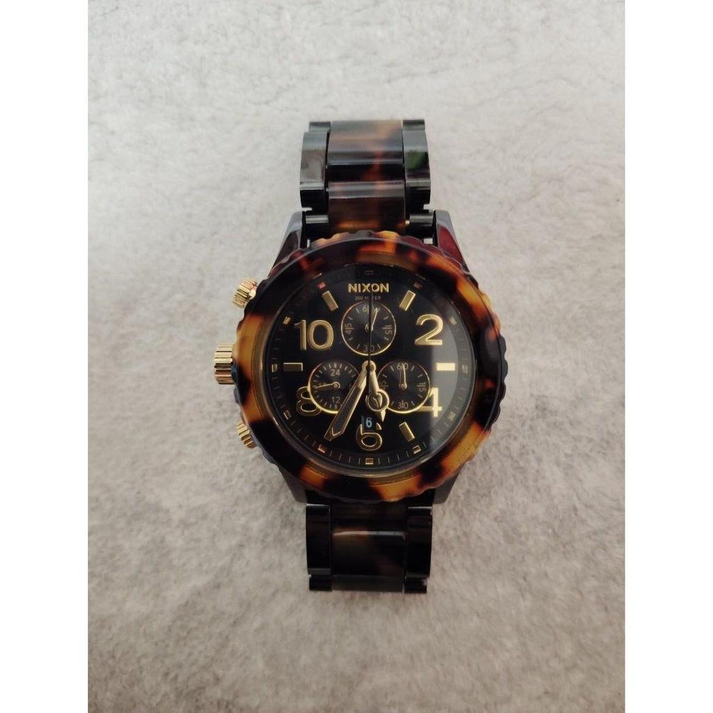 Used NIXON 42-20 CHRONO 200M Tortoiseshell Pattern Wristwatch (out of Battery)