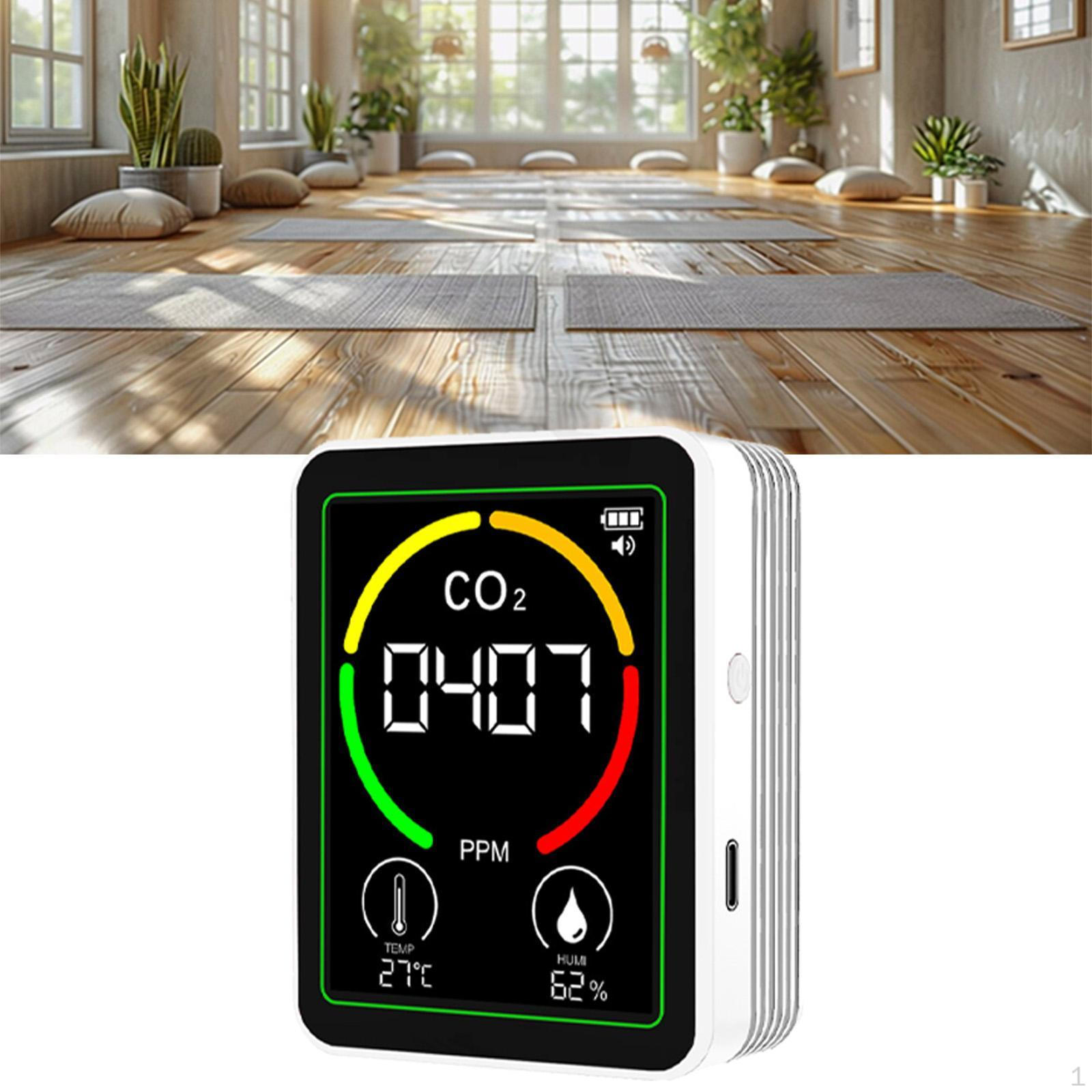 

Air Quality Analyzer Portable Humidity Meter Real Time Display for Warehouse School Office House белый