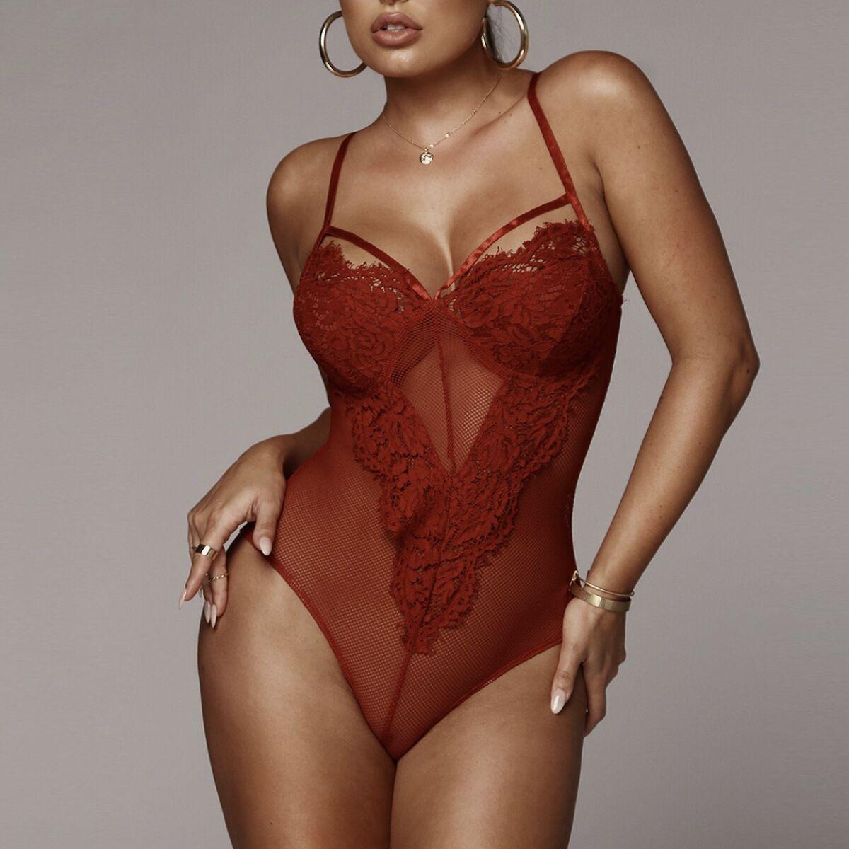 

Source Women s Hot Selling Sexy Lace Splicing Women s onesie XL білий