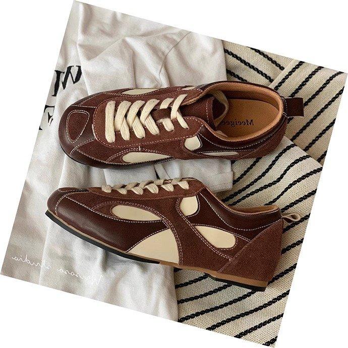 

2025 new Forrest Gump shoes women s spring and autumn retro German training shoes versatile, lightweight soft sole casual sports little white shoes 35 темно-коричневого