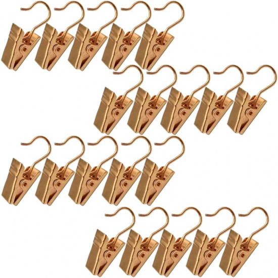 20 Pack Small Heavy-Duty Hook Clip Set Metal Curtain Hangers Clips for Clip Photo Home Decoration Art Craft Display (White)