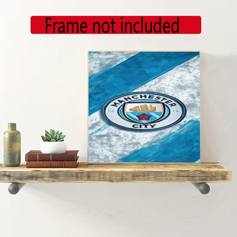 Manchester City 5D Diy Diamond Painting Round Diamond Diy Frameless Holiday Artwork Suitable For Home Office Wall Decoration