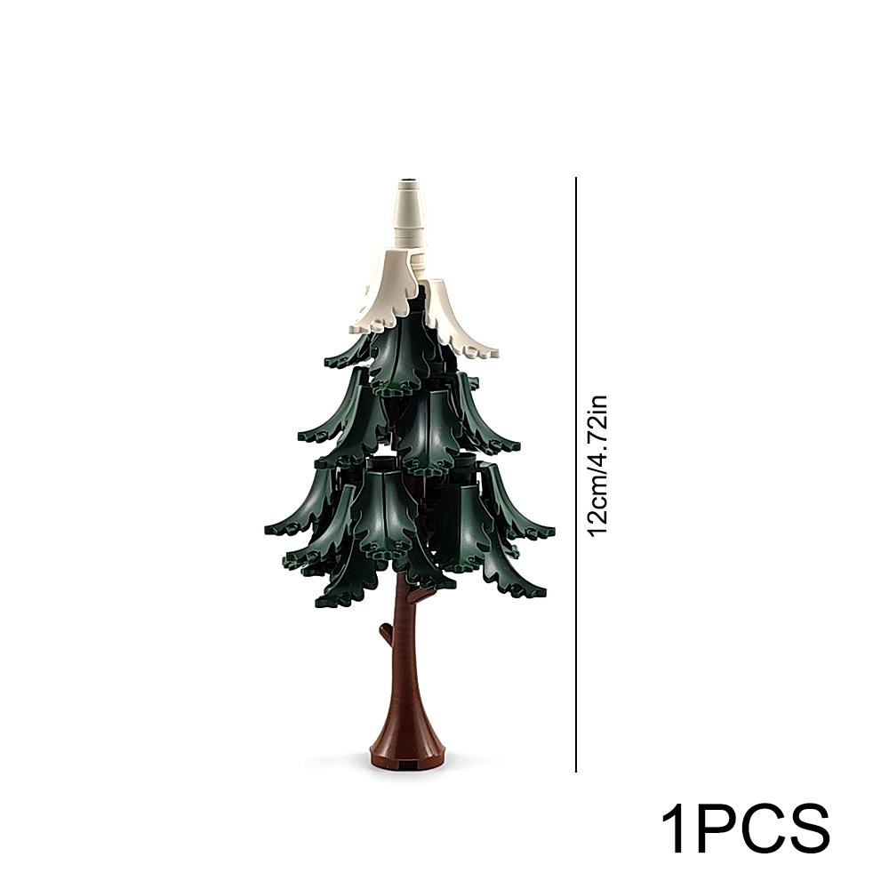 MOC Stadtgarten Baustein Baum Spielzeug DIY Montage Kiefer Kokospalme Straßenansicht Wald Pflanze Stamm Blätter Gras Zubehör