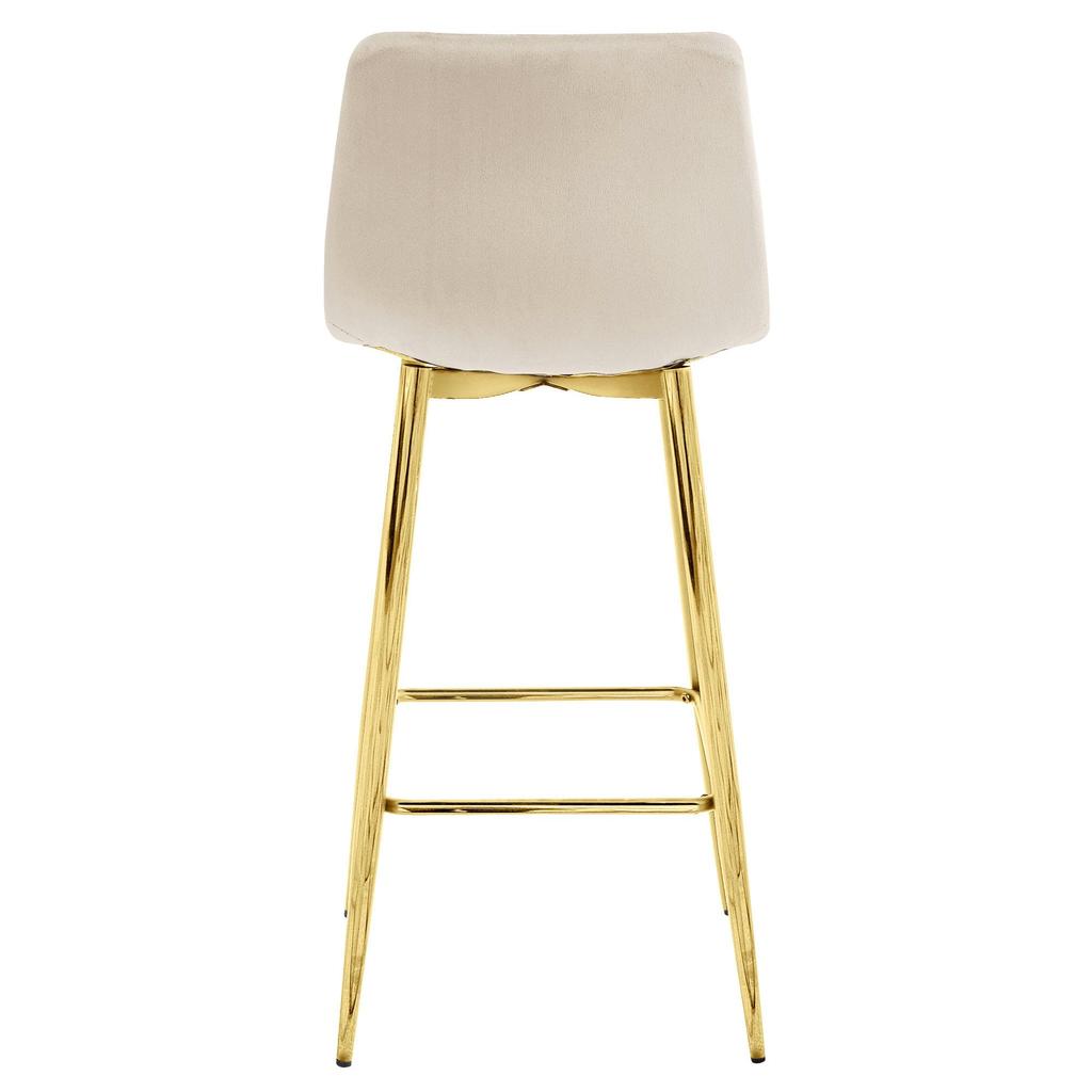ARCETO stool - beige velvet / GOLDEN legs x 1