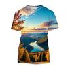 3D Printed Landscape T-shirt Chinese Art Painting T Shirt For Men Fashion Round Neck Short-sleeved Oversized Summer Tees Tops