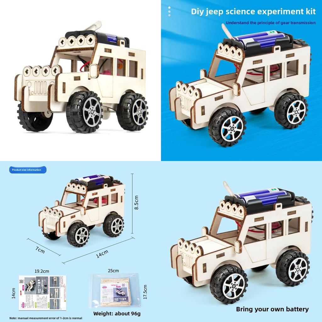 Science Experiment Diy Jeep Car Kit With Wooden Physics Gear For Childrens Stem Education