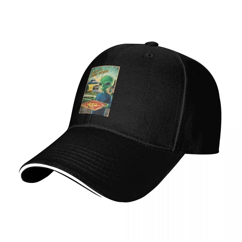 Funny Alien Pizza Delivery Outdoor Adventures Summer Hat Hats For Unisex Women's Baseball Cap