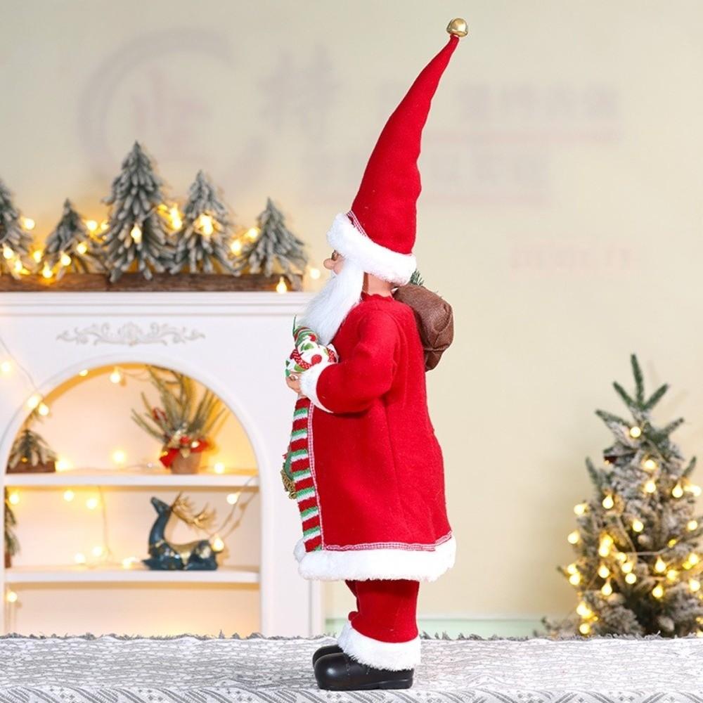 40/60cm Christmas Santa Window Display Decor Mantel Shelf Decor Santa Claus Ornament Standing Posture Christmas Figurine