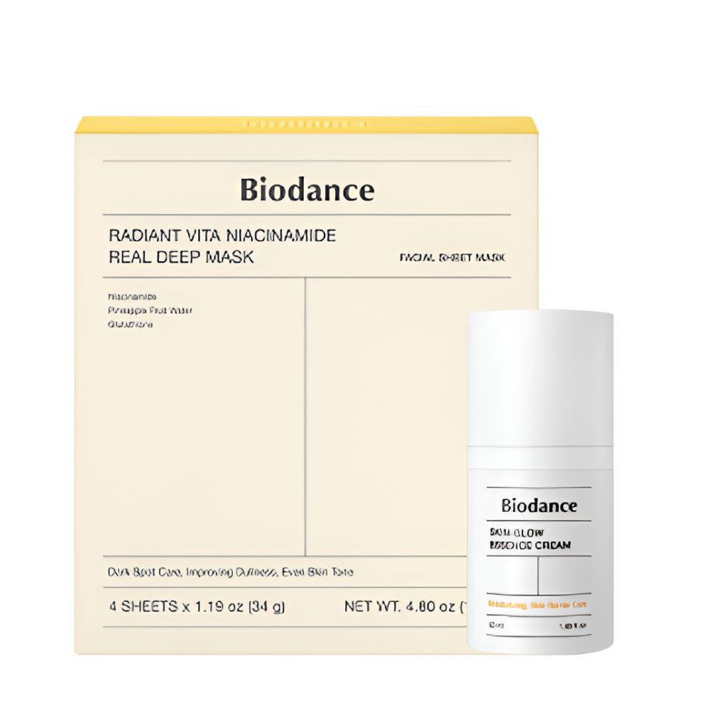 Biodance Radiant Vita Niacinamide Mask 4 Sheets + Skin Glow Essence Cream 50ml x 1