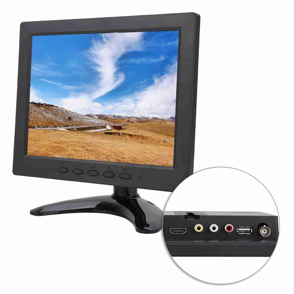 Small 8 Inch 1024x768 IPS Soft Screen HD Video Display for HDMI VGA  BNC  AV
