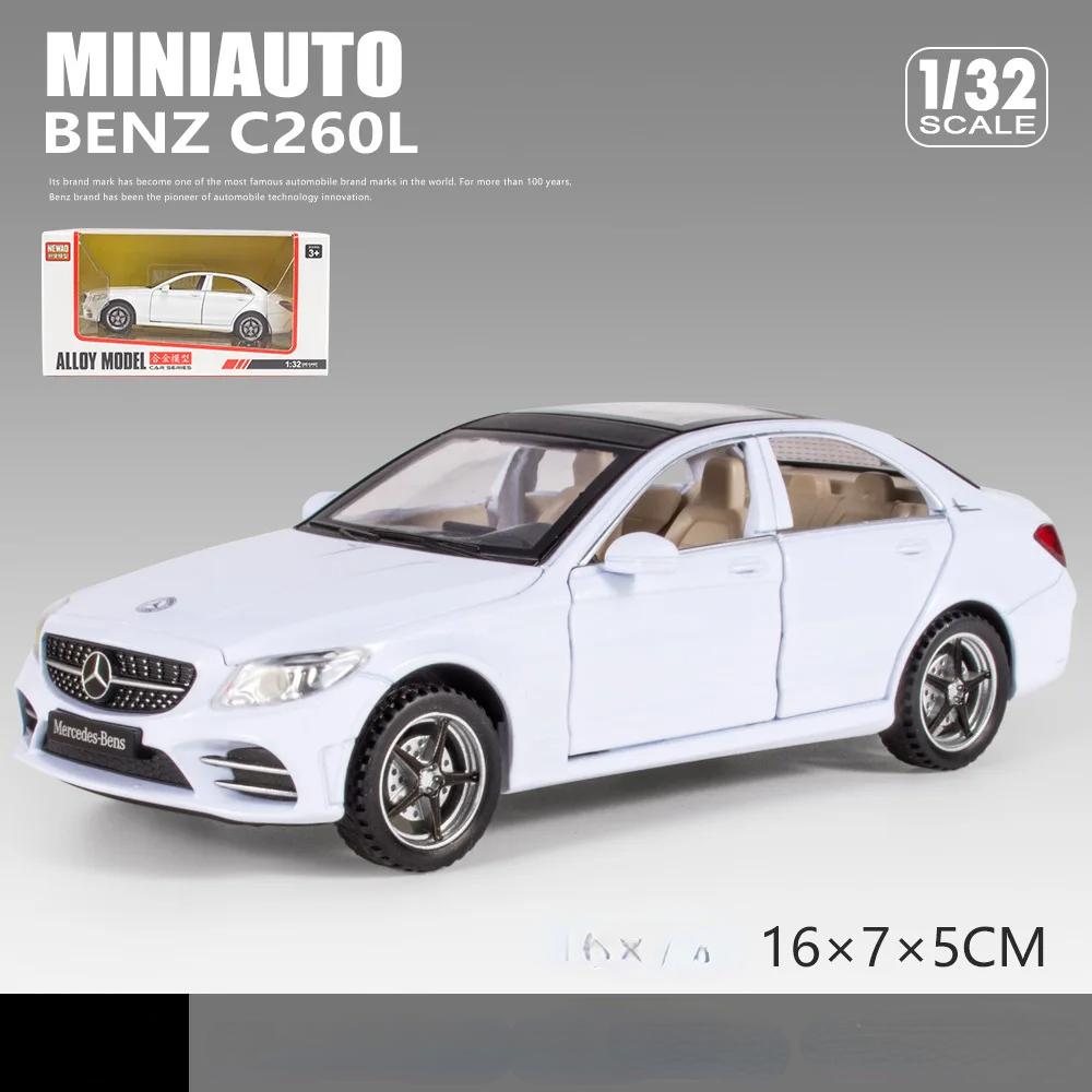 1:32 Mercedes-Benz C260L Car Model Pull Back Acousto-optic Alloy Discast Metal Toys Car Goods Model for Children Boys A54