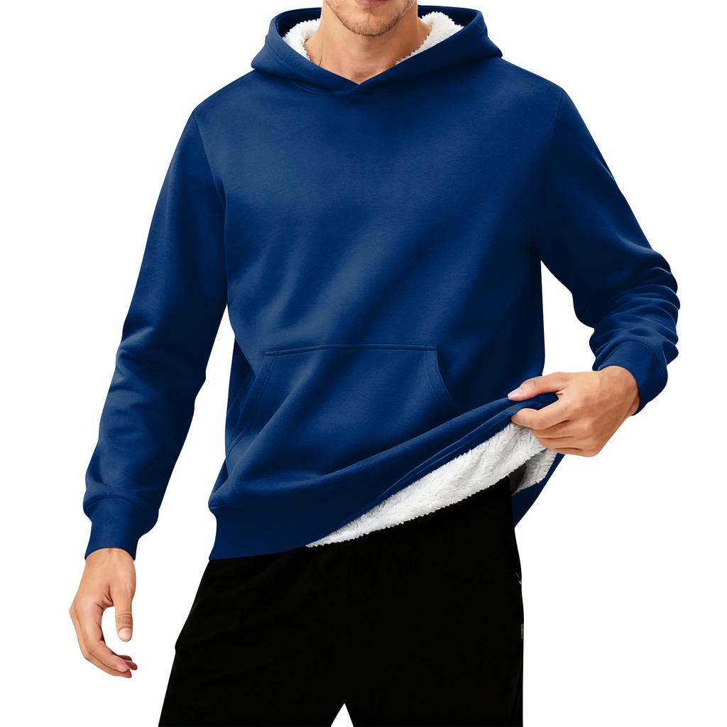 Men's Hooded Fleece-Lined Thick Warm Sweatshirt
