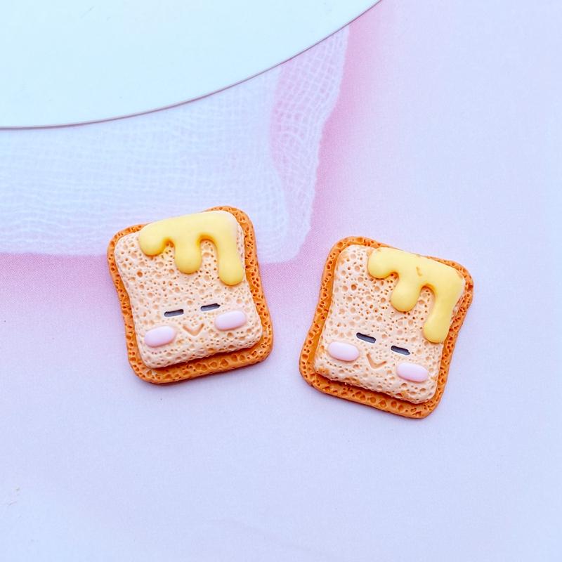 10 Stück Neue Süße Mini-Kuchen-Keks-Serie Harzfigur Handwerk Flache Rückseite Cabochon Schmuckherstellung Haarschmuck Zubehör