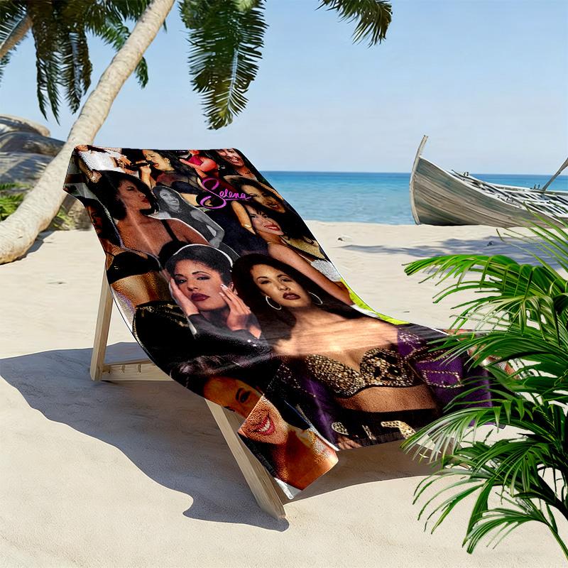 Selena Quintanilla Print Beach Towel, Large Soft Quick Dry Towel for Beach Camping Swimming