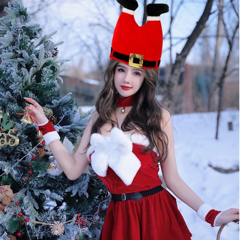 Funny Elf Pants Hat for Christmas Party Dress Up Unique Entertaining Costume
