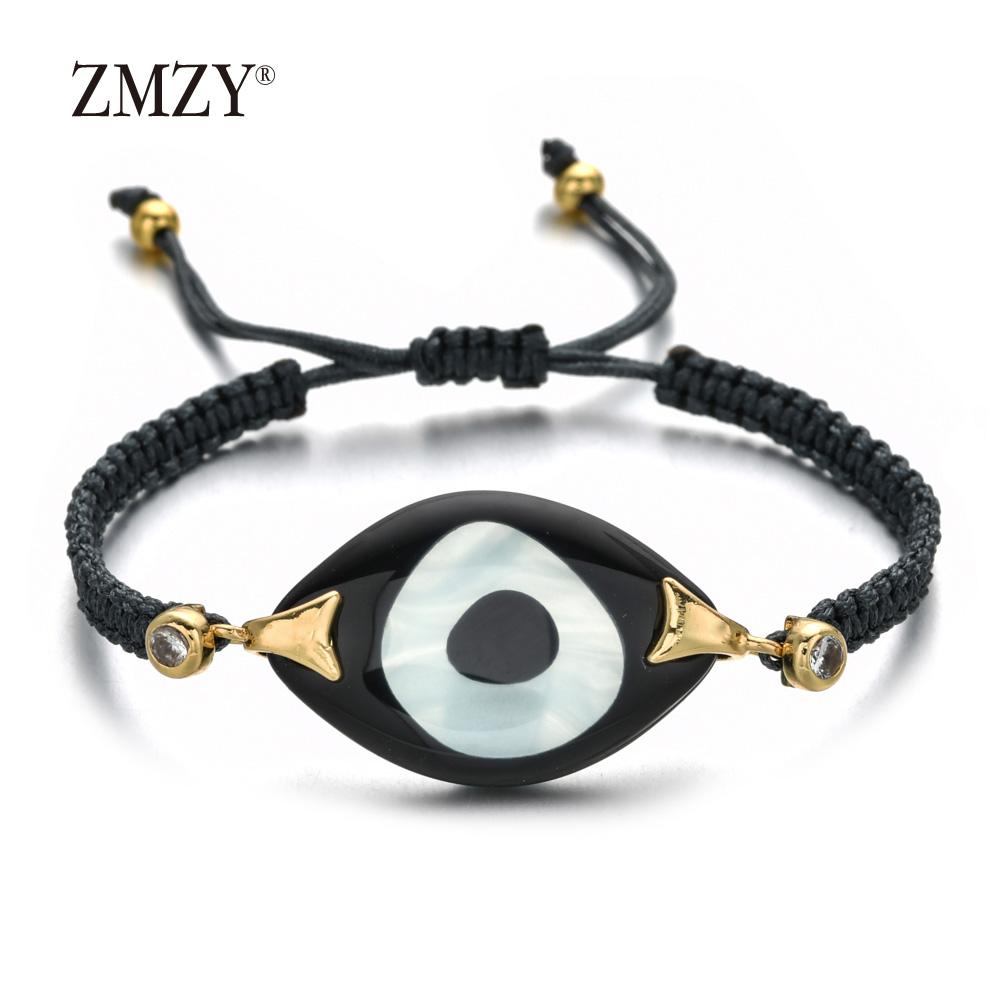 Boho Evil Eye Bracelets Handmade Braided Chain Lucky Jewelry Big Eye Trendy New Fashion Gifts for Women