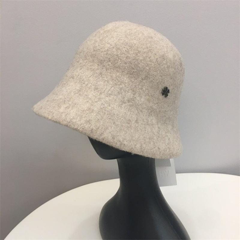 Solid Color Cloche Hat Basin Hat Wool Fisherman Hat for Chilly Outdoor Activitie