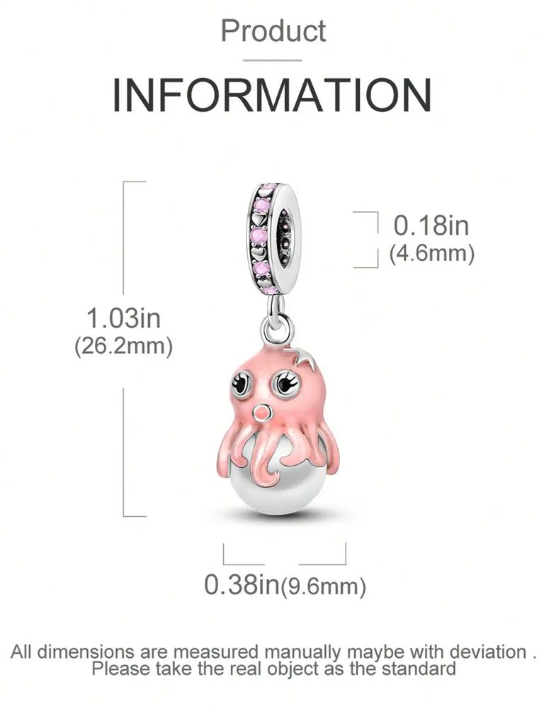Copper Plated Original Charms Ocean Pearl Octopus Beads Fit Bracelet Women'S Jewelry Gift
