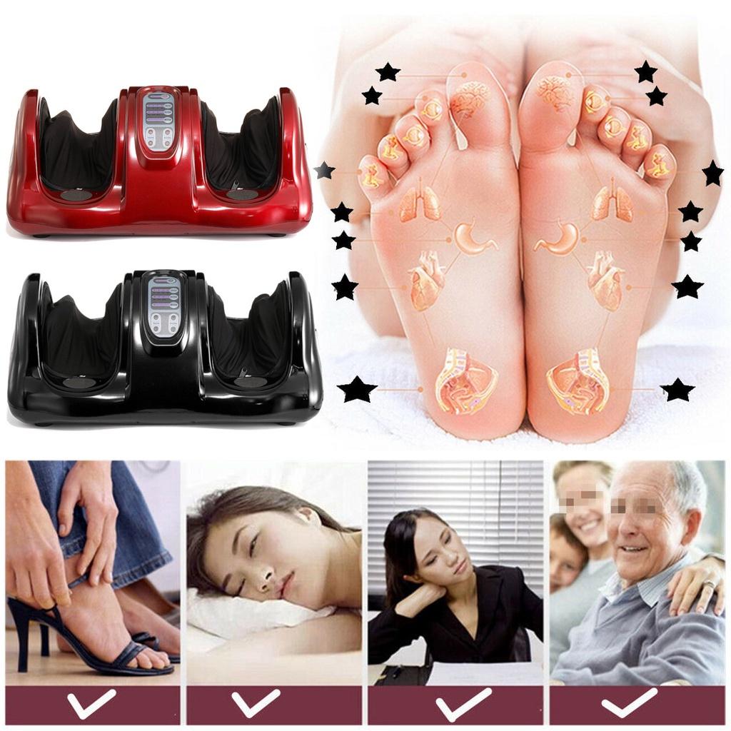 220V Electric Heating Foot Body Massager 3 Gears Reflexology Calf Leg Pain Relief Relax Relaxation Kneading Roller Vibrator Machine