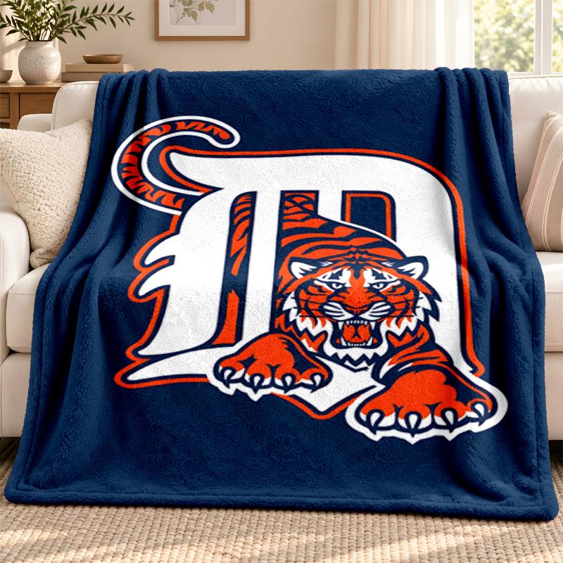 Detroit Tigers Blanket Flannel Blanket Soft Cozy Plush Throw for Sofa Bed Lightweight Home Decoration Outdoor Camping