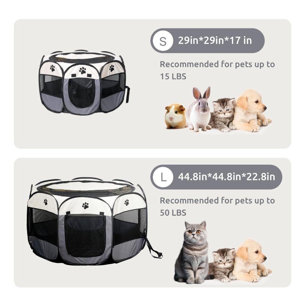 Foldable Pet Playpen Portable Pet Exercise Pen Pet House  Indoor Outdoor Travel Camping Use