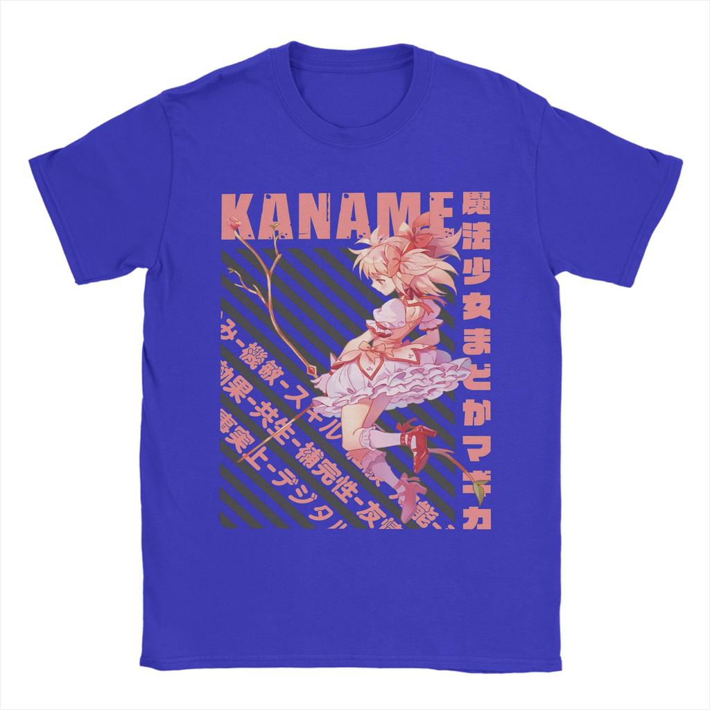 Mahou Shoujo Madoka Unisexs T Shirt Madoka Magica Anime Tee Shirt Short Sleeve Round Collar TShirts 100 Cotton Big Size Clothes
