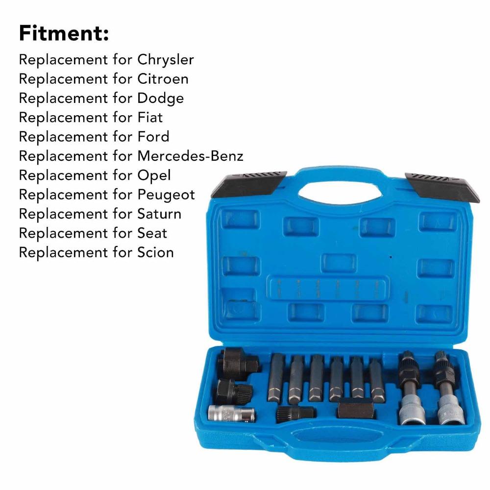 13PCS Chrome Vanadium Steel Alternator Pulley Removal Tool  Alternator Flywheel Repair
