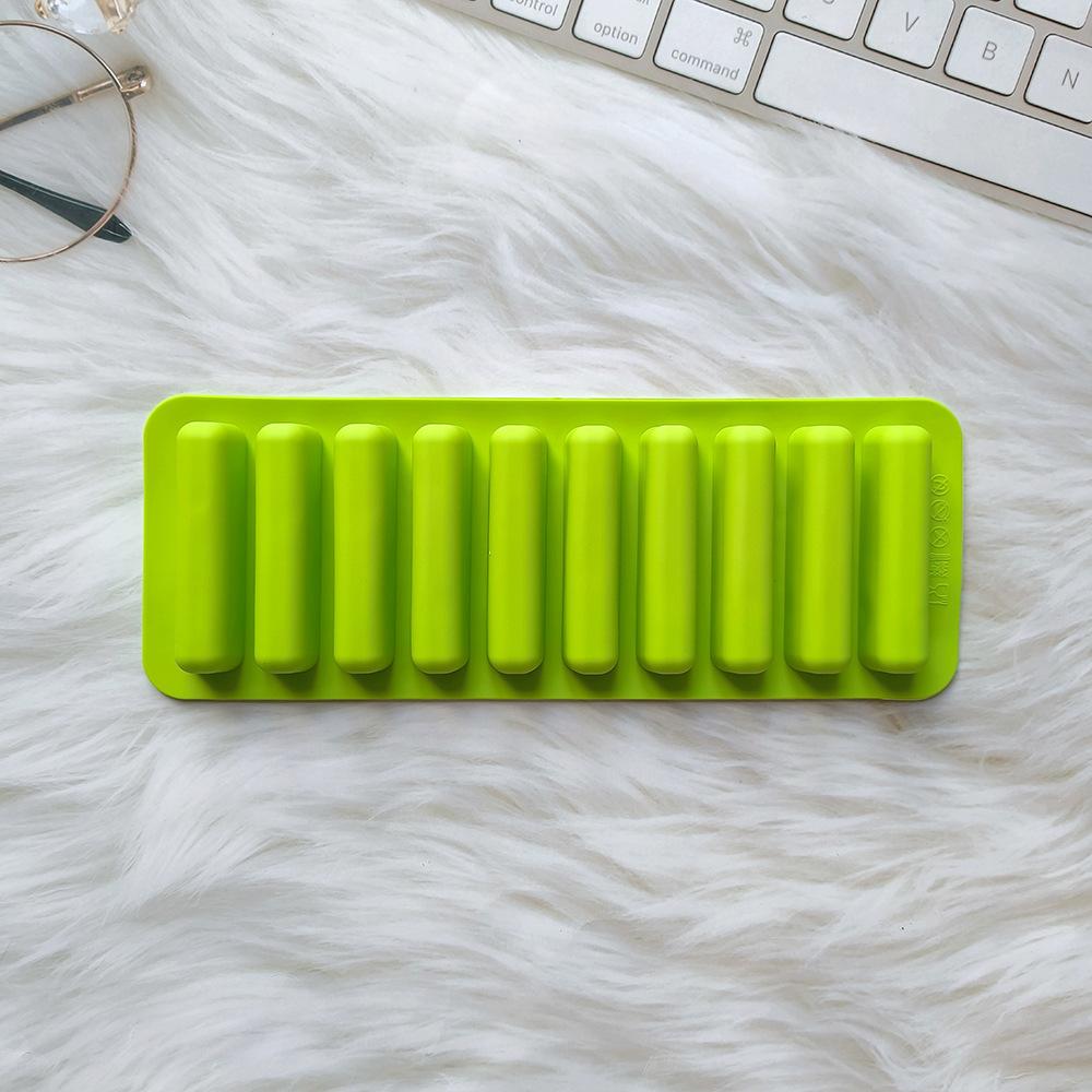 10-Grid Silicone Ice Cube Mold for Kitchen Long Strip Hot Dog Finger Sausage Chocolate Biscuit Baking Tool