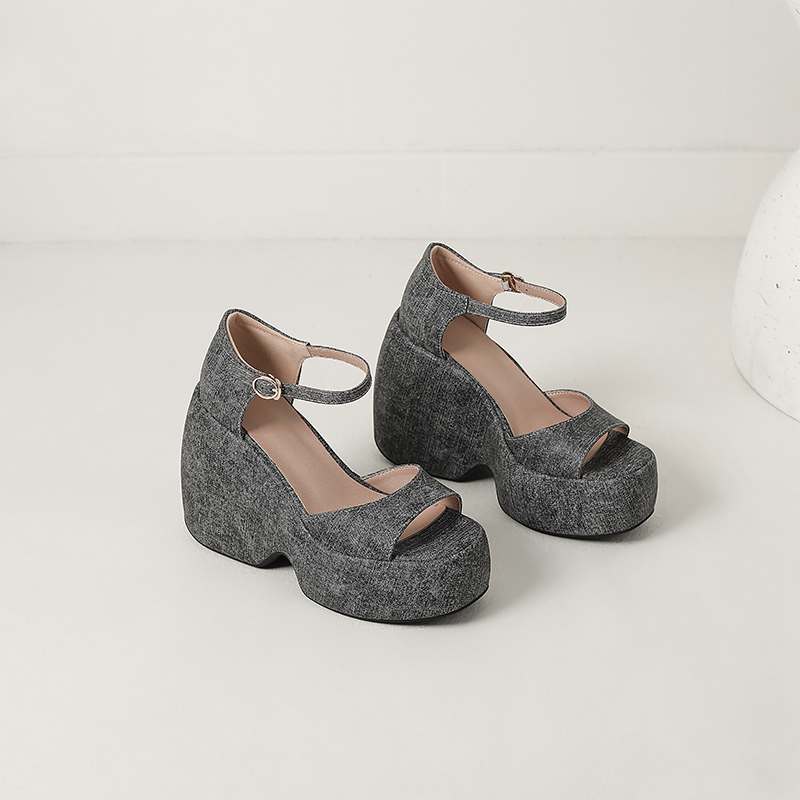 Krazing Pot Polyurethane Spring Autumn Size 43 Women Platform Super High Heels Women Round Toe Waterproof Pumps