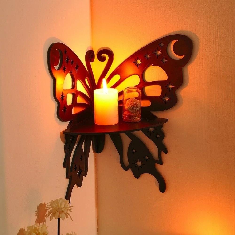 Floating Wall Mounted Shelf Hollow Out Wall Storage Shelf Butterfly Wall Corner Shelf Wall Corner