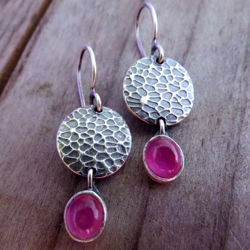 Luxury Green Zircon Drop Shape Boho Earrings for Women Fashion Engagement Zircon Long Purple Stone Dangle Earrings