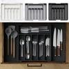 Plastic Cutlery Storage Tray Adjustable Silverware Drawer Organizer Flatware Storage Divider  Spoon